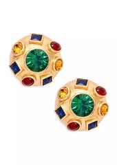 Kenneth Jay Lane 22K-Gold-Plated Glass Gemstone Clip-On Earrings