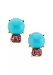 Kenneth Jay Lane 22K-Gold-Plated, Resin & Glass Crystal Clip-On Earrings