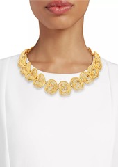 Kenneth Jay Lane 22K Goldplated Textured Clusters Necklace