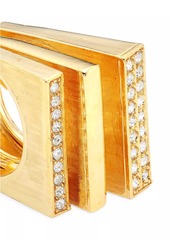 Kenneth Jay Lane 3-piece 22K Gold-Plated & Glass Crystal Ring Set