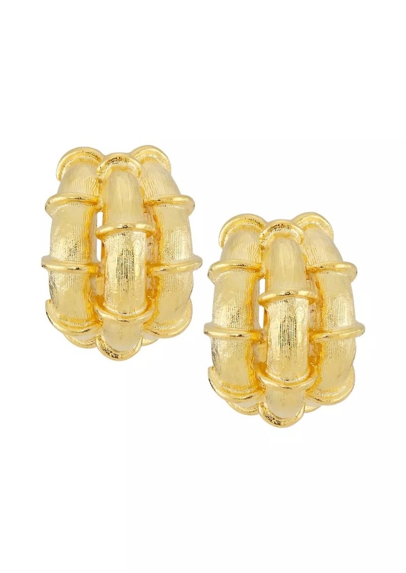 Kenneth Jay Lane Bamboo 22K Gold-Plated Hoop Earrings