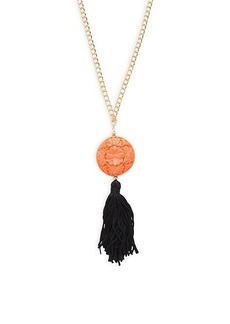 Kenneth Jay Lane Goldplated & Carved Coral Pendant Necklace