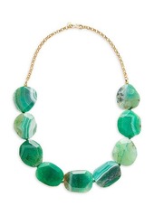 Kenneth Jay Lane Goldplated Agate Stone Necklace