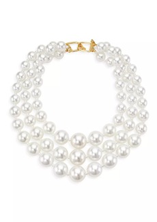 Kenneth Jay Lane Goldtone & Faux Pearls Triple-Layered Necklace