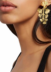 Kenneth Jay Lane Goldtone Clip-On Leaf Earrings