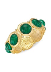 Kenneth Jay Lane Goldtone Faux Emerald Bangle Bracelet