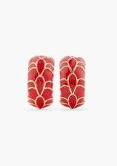 Kenneth Jay Lane - Gold-tone clip earrings - Red - OneSize