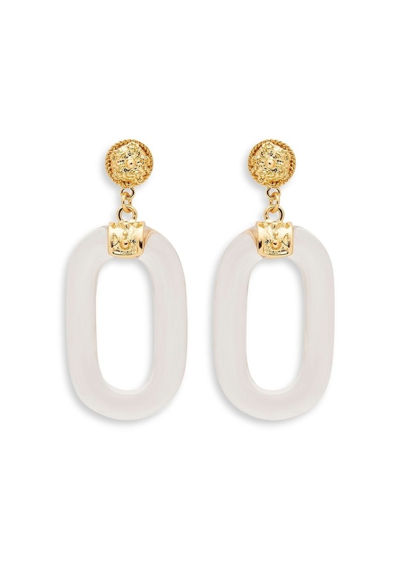 Kenneth Jay Lane Clear Oval Statement Earrings, 3L