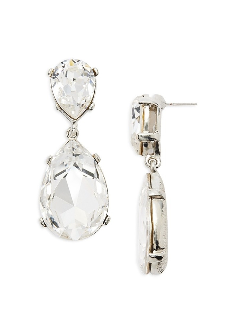 Kenneth Jay Lane Crystal Drop Earrings in Rhodium Plated