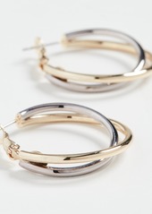 Kenneth Jay Lane Gold and Silver Twist Hoops