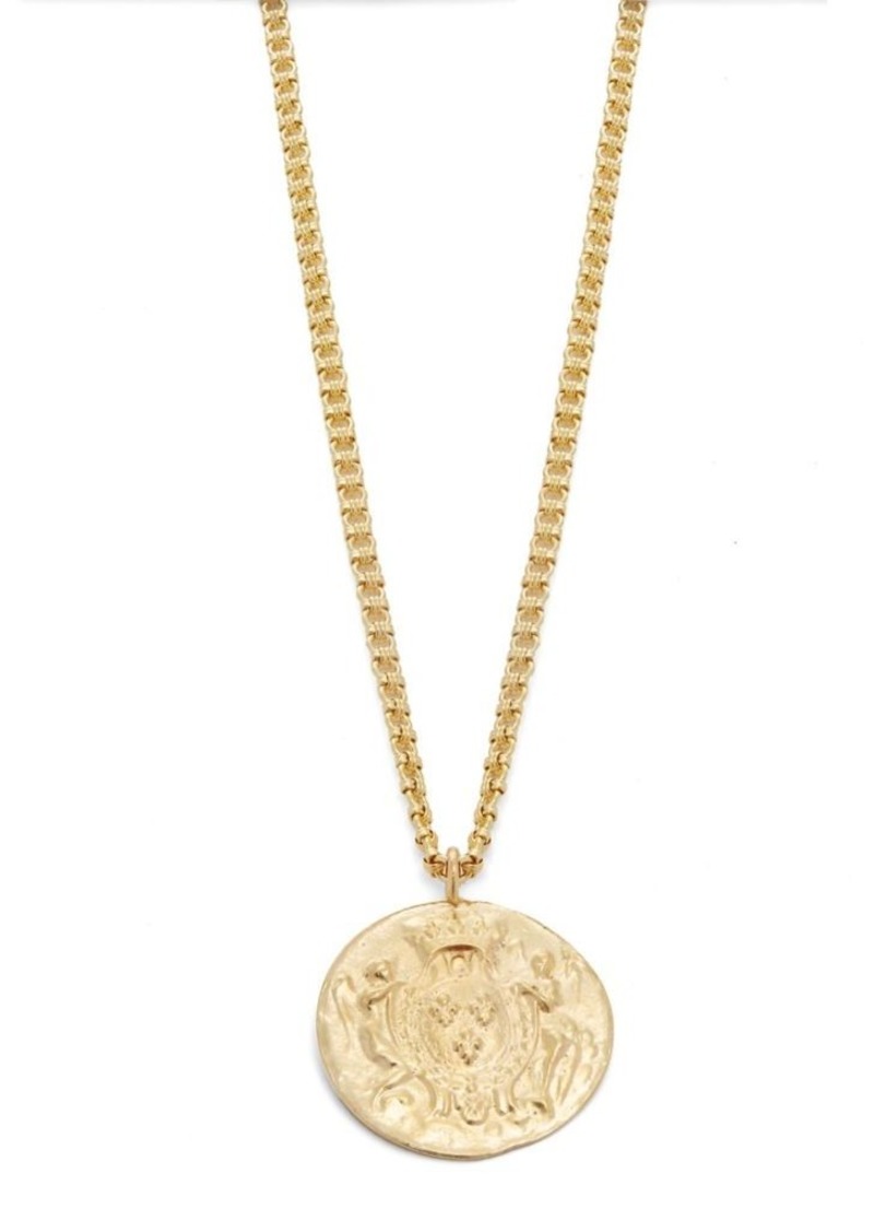 Kenneth Jay Lane Gold Coin Pendant Necklace