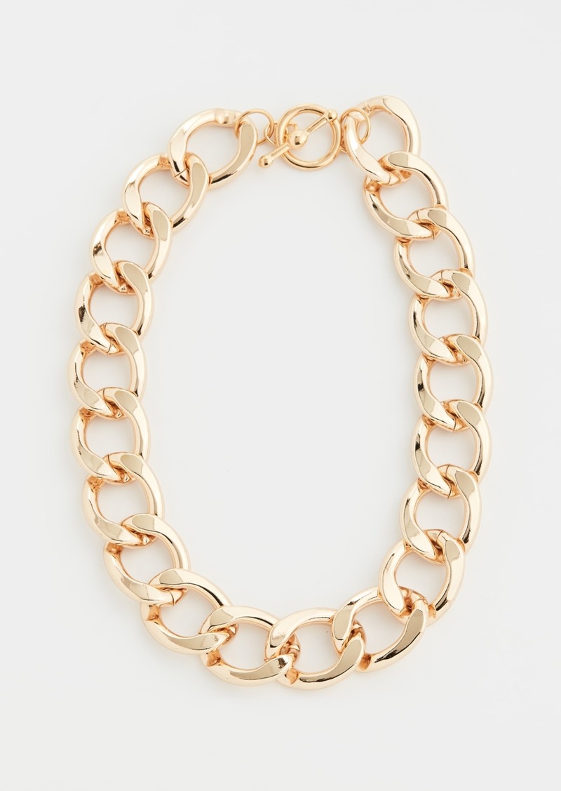 Kenneth Jay Lane Polished Gold Link Toggle Necklace