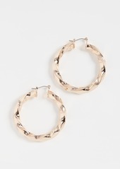Kenneth Jay Lane Polished Gold Twisted Earrings