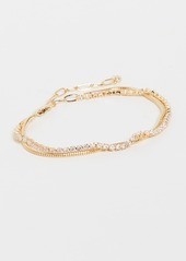 Kenneth Jay Lane Round Pave Cubic Zirconia and Snake Chain Bracelet