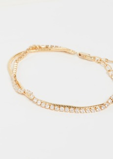 Kenneth Jay Lane Round Pave Cubic Zirconia and Snake Chain Bracelet