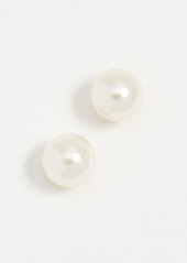 Kenneth Jay Lane Small Glass Pearl Post Earrings
