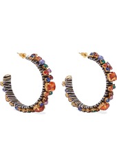 Kenneth Jay Lane Woman 22-karat Gold-plated Crystal Bead And Cord Hoop Earrings Multicolor