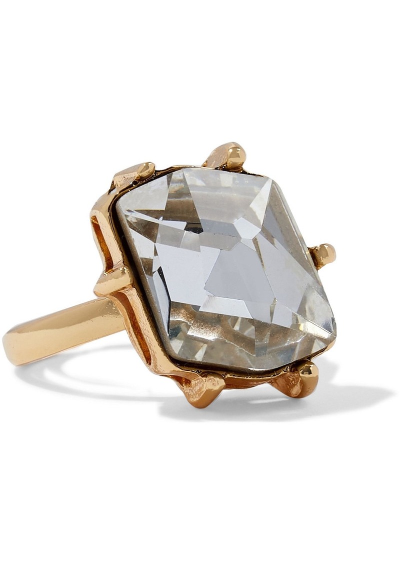 Kenneth Jay Lane Woman 22-karat Gold-plated Crystal Ring Gold