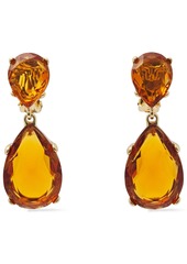 Kenneth Jay Lane Woman Gold-plated Crystal Clip Earrings Copper