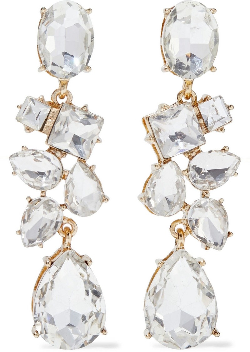 Kenneth Jay Lane Woman Gold-plated Crystal Earrings Silver