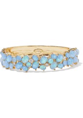 Kenneth Jay Lane Woman Gold-plated Stone And Crystal Bracelet Light Blue