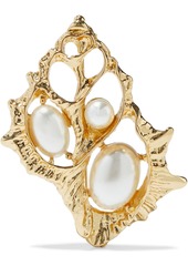 Kenneth Jay Lane Woman Gold-tone Faux Pearl Brooch Gold
