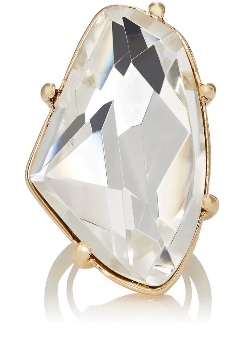 Kenneth Jay Lane Women's White Crystal Cocktail Ring