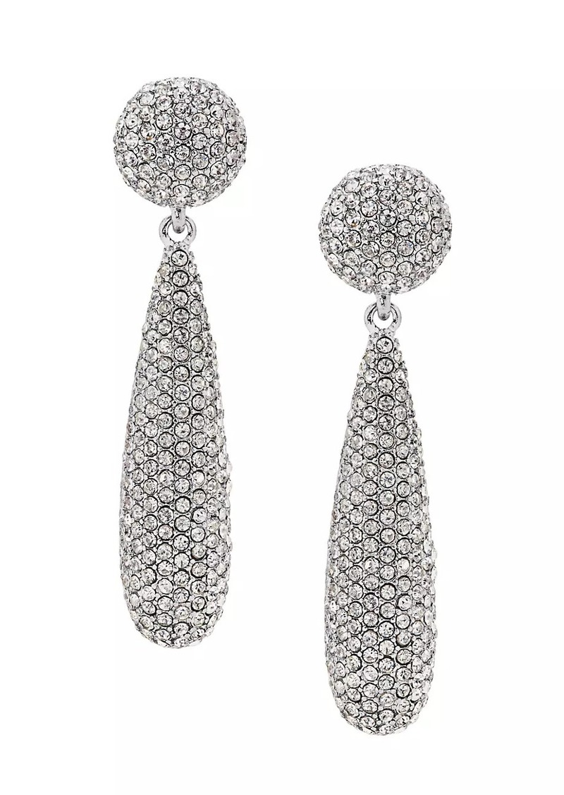 Kenneth Jay Lane Pavé Silvertone Teardrop Earrings