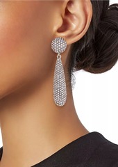 Kenneth Jay Lane Pavé Silvertone Teardrop Earrings