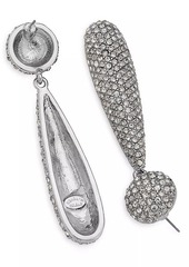 Kenneth Jay Lane Pavé Silvertone Teardrop Earrings