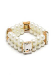 Kenneth Jay Lane pearl-detailing crystal-embellished bracelet