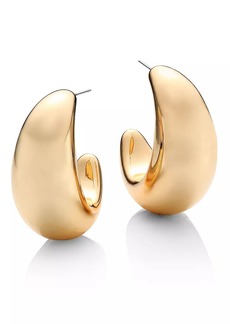 Kenneth Jay Lane Polished 14K-Gold-Plated Chubby Tapered Hoop Earrings