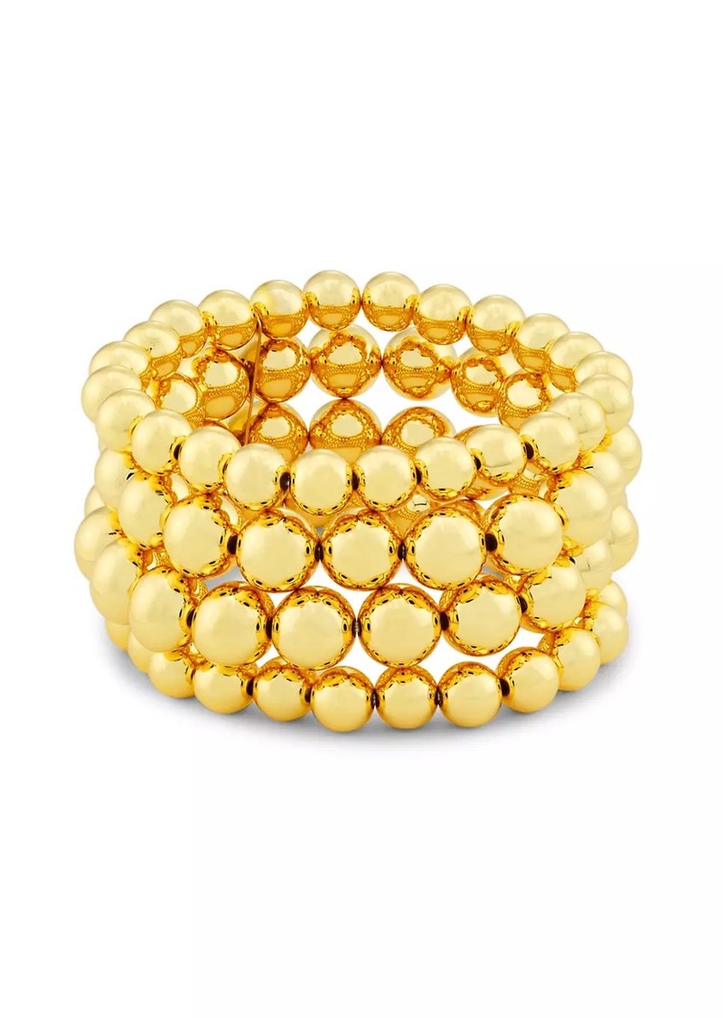 Kenneth Jay Lane Polished Goldtone Four-Row Beaded Bracelet