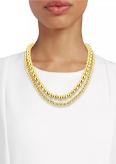 Kenneth Jay Lane Polished Goldtone Two-Row Beaded Necklace