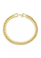 Kenneth Jay Lane Polished Goldtone Two-Row Beaded Necklace