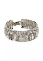 Kenneth Jay Lane Rhodium-Plated & Glass Crystal Bombe Bracelet