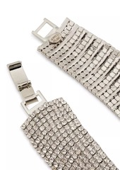 Kenneth Jay Lane Rhodium-Plated & Glass Crystal Bombe Bracelet