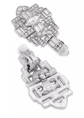 Kenneth Jay Lane Rhodium-Plated & Glass Crystal Clip-on Earrings