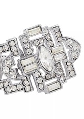 Kenneth Jay Lane Rhodium-Plated & Glass Crystal Clip-on Earrings