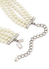 Kenneth Jay Lane Rhodium-Plated, Pearl & Glass Crystal Choker