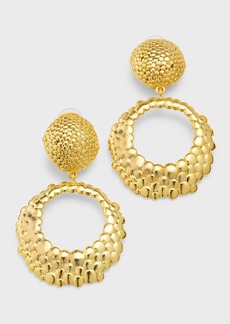 Kenneth Jay Lane Round Gold Hammered Clip-On Hoop Earrings