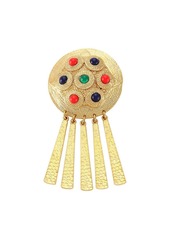 Kenneth Jay Lane Satin 22K Goldplated & Multicolor Cabochon Pin