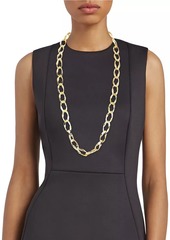 Kenneth Jay Lane Satin Goldtone Textured Link Necklace