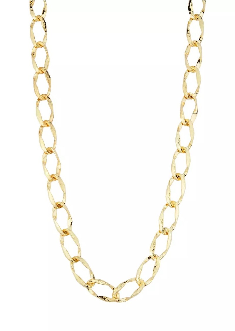 Kenneth Jay Lane Satin Goldtone Textured Link Necklace