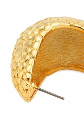 Kenneth Jay Lane Scaly Textured 22K Gold-Plated Hoop Earrings