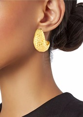 Kenneth Jay Lane Scaly Textured 22K Gold-Plated Hoop Earrings