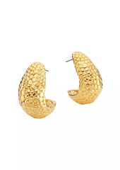 Kenneth Jay Lane Scaly Textured 22K Gold-Plated Hoop Earrings