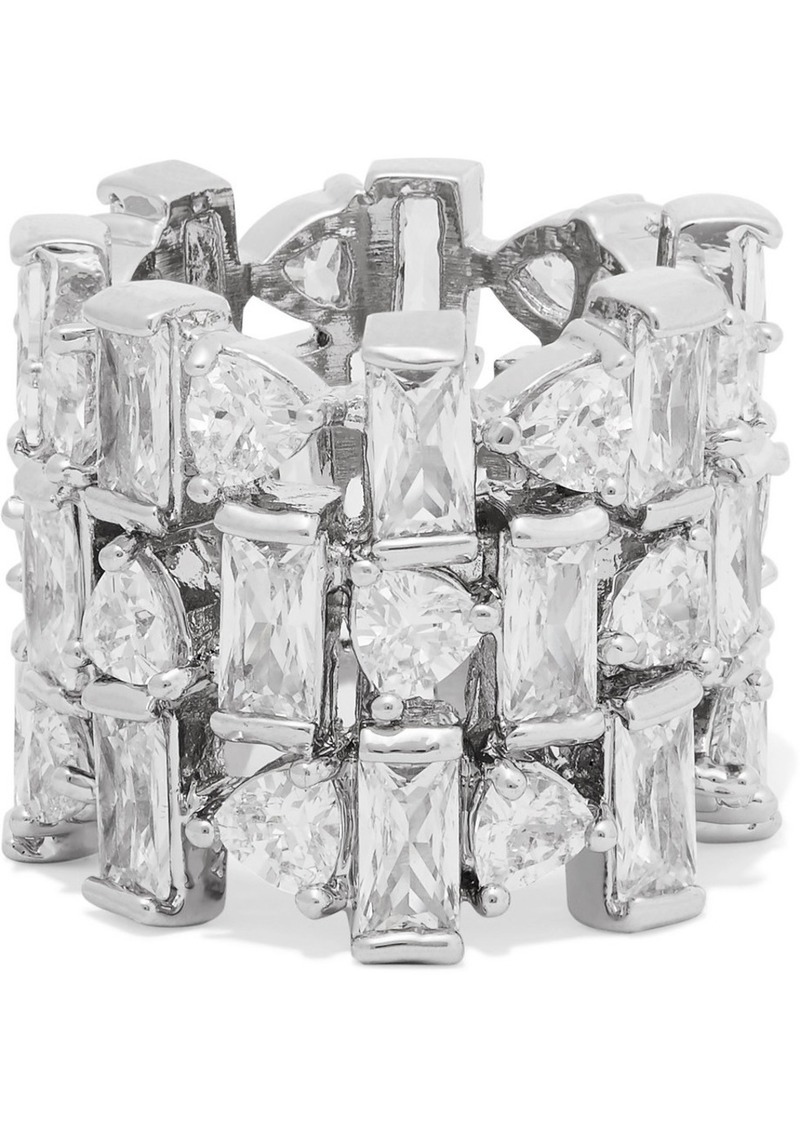 Silver-tone Cubic Zirconia Ring