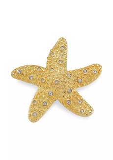 Kenneth Jay Lane Starfish 22K Gold-Plate & Faux Crystal Pin