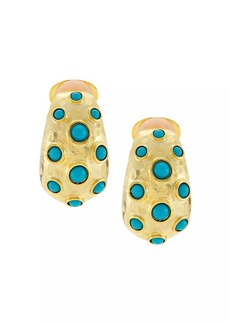 Kenneth Jay Lane Turquoise Dots 22K Gold-Plated & Resin Drop Earrings